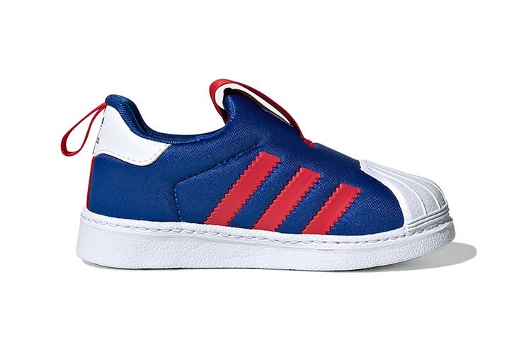 Disney x Adidas Originals SUPERSTAR 360 Slip Resistant Abrasion Resistant Low top Toddler Shoes Blue Infant And Toddler FW1990