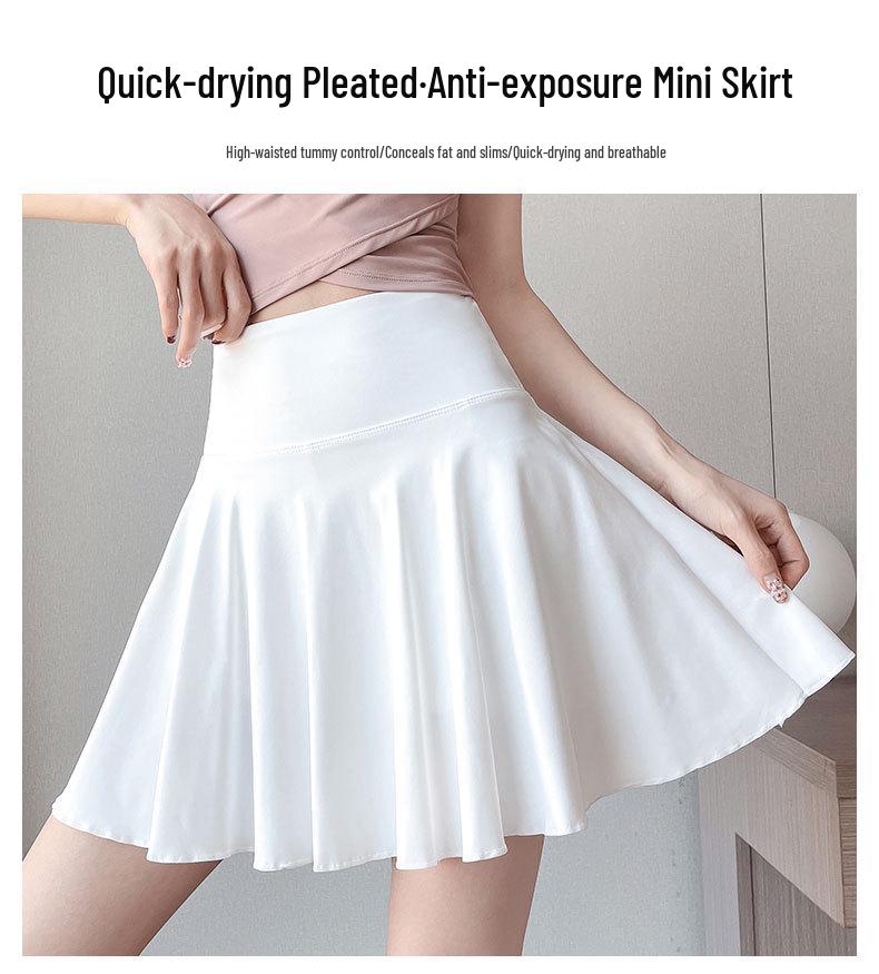 Dámská letní 2025 rychleschnoucí sada sportovního oblečení na badminton a tenis s plisovanou sukní