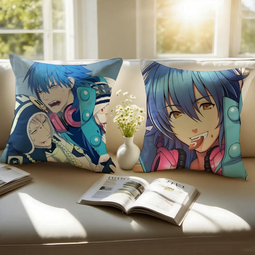 Dark BL Japanese Anime DDramatical Murder Cushion Cover Pillowcase Antidustmite Invisible Zipper Short Plush Sofa Cushion