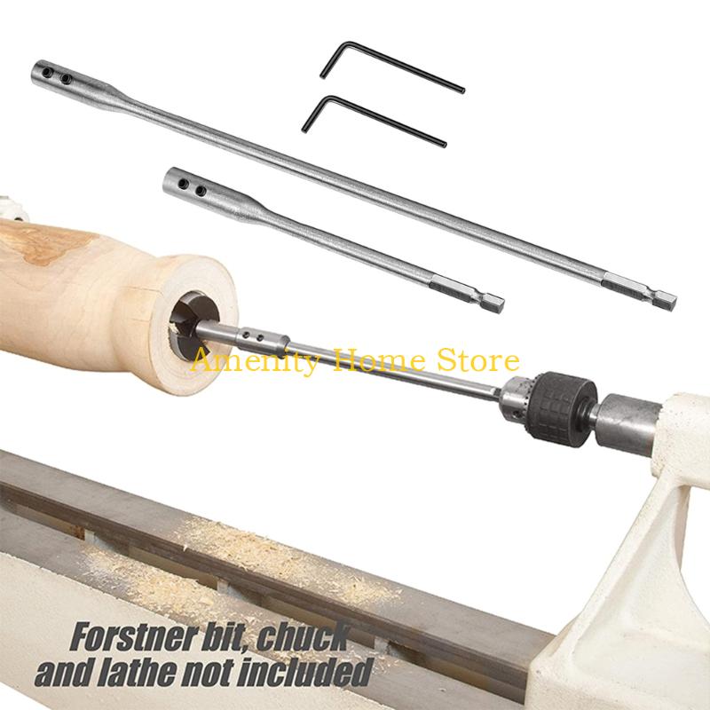 F26C 1/4Inch Hexagonal Shank Drill Extensions 2Pcs Steel Rod for Drill Bit Precisions Boring Task