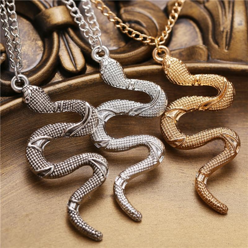 Collar de Animal de serpiente de estilo sin género, regalo minimalista para mujer, collar de suéter con colgante de serpiente Punk
