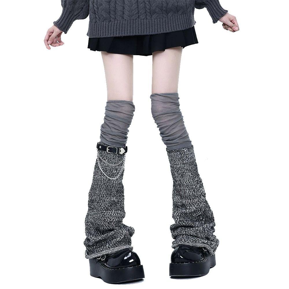 Flare Design Lace Leg Warmer Lace Trim Thigh High Socks New Y2k Socks  Japanese Style