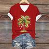 Spring and Summer Slim Fit Comfortable Top 3D Digital Print V-neck Women's T-shirt Hot Selling 3404