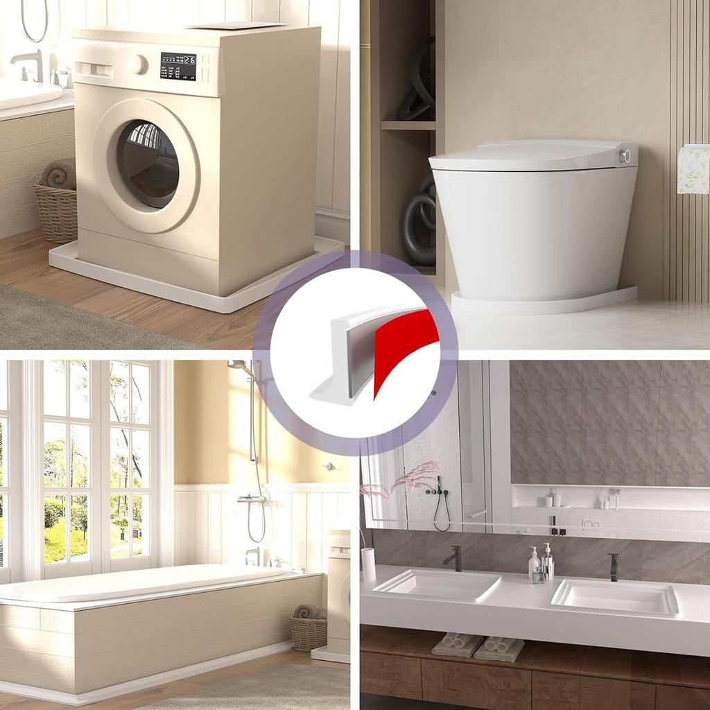 Tappo Acqua in Silicone Autoadesivo Protezione Acqua per la Casa Texture in TPE per Pavimenti Doccia e Piani Cucina