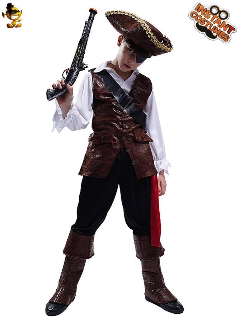 Boys' Pirate Captain Halloween Costume - Child's Cosplay for Carnival, Party, or Stage Performance