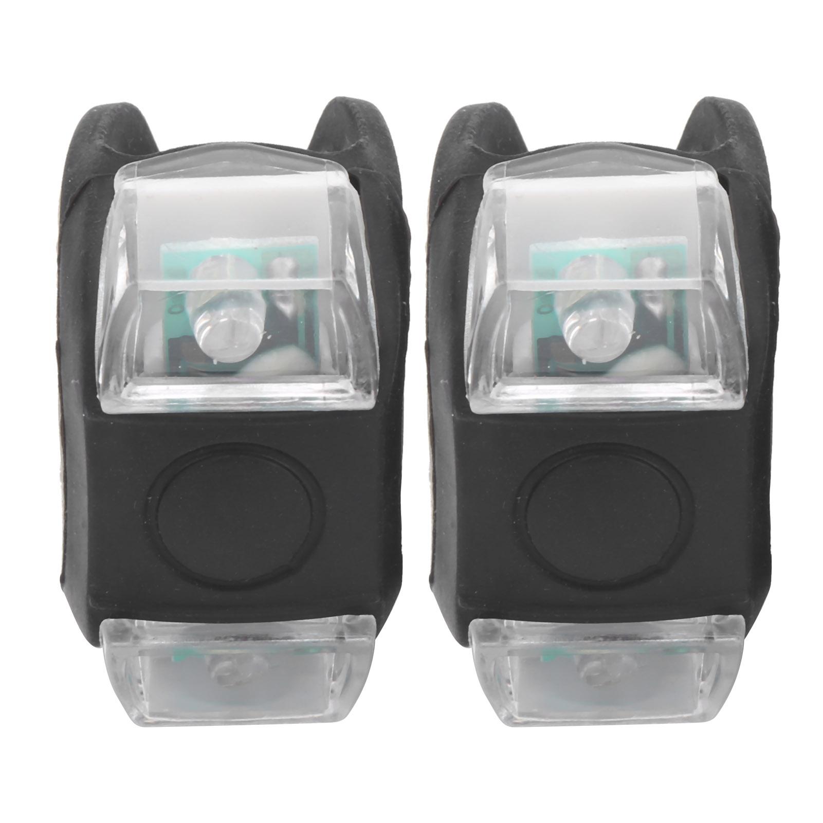 2Pcs Bicycle LED Light Front Tail Cycling Warning Lamp Waterproof 3 Lighting Modes Black