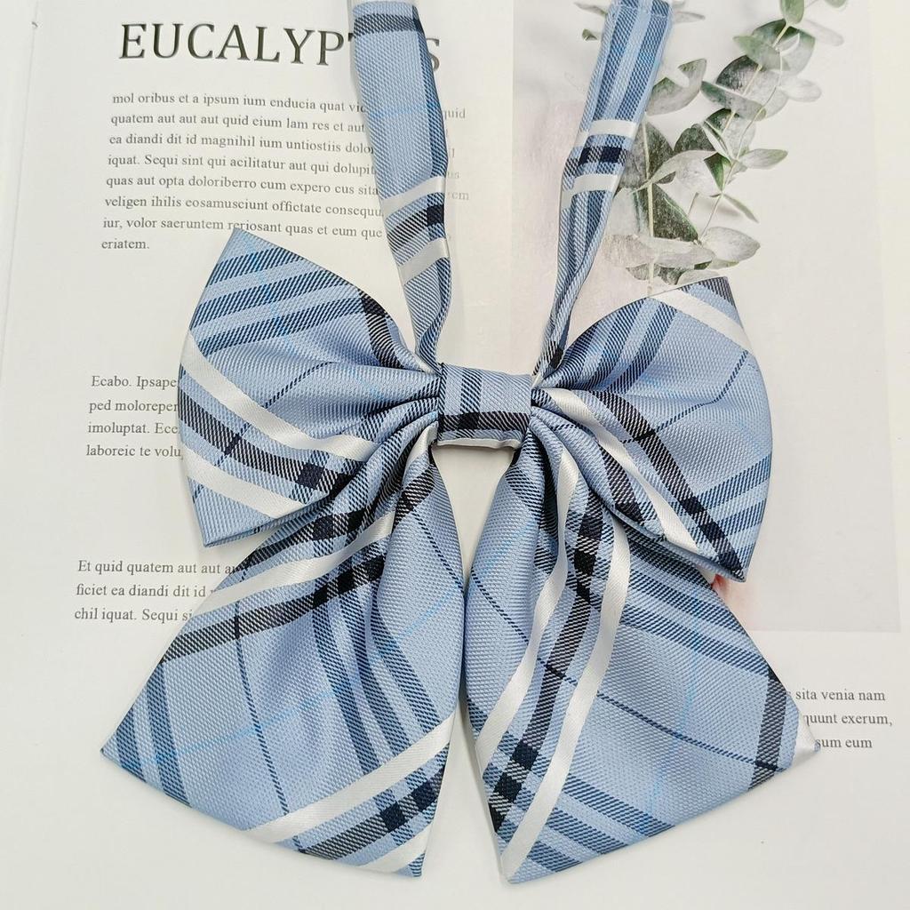 Plaid Flower Collar Bow Tie - Korean Fashion Harajuku Style for Women & Students.