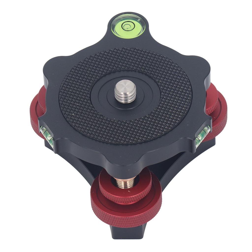 Tripod Head Leveling Base Camera Leveler Aluminum Alloy 3 8 Inch Thread Precise 3 Bubble Level Triple Wheel Leveler for