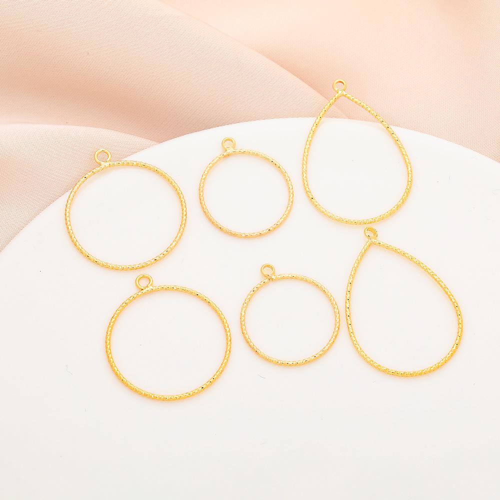 14K Gold-Filled Teardrop Bail Earrings with Round Ring Tassel Accessories
