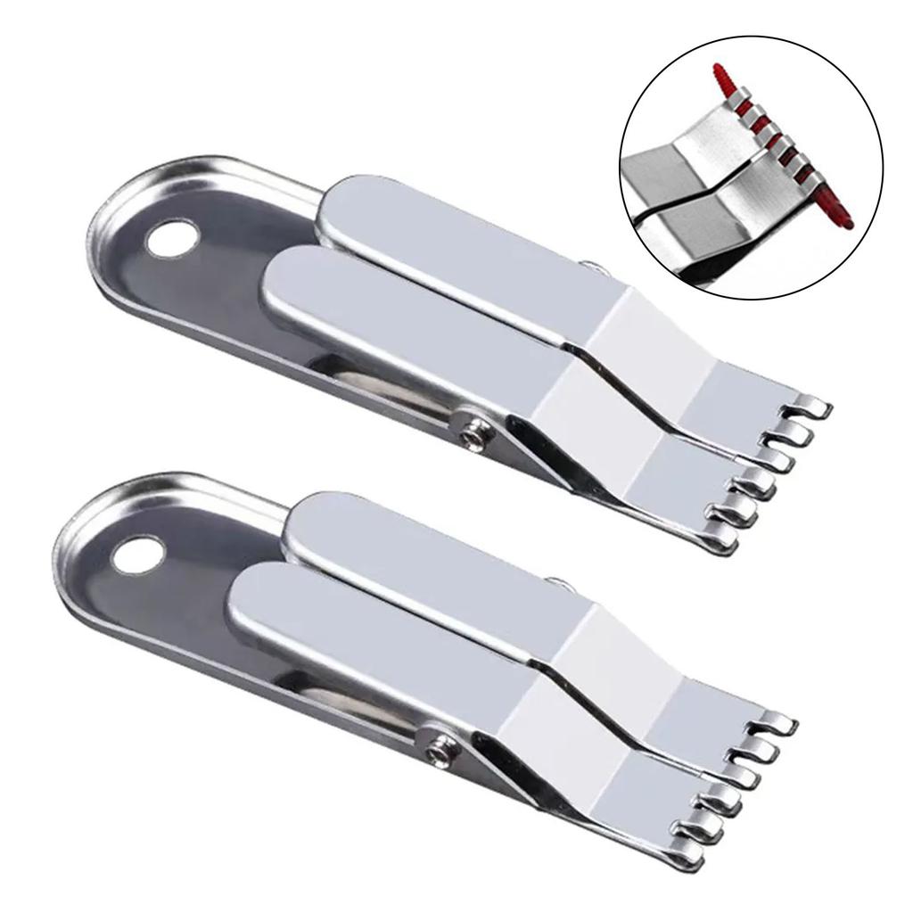 Fishing Bait Clip Tools Stainless Steel Earthworm Lure Catching Tools for Live Bait Worms Red Worm Hook Bait Clips