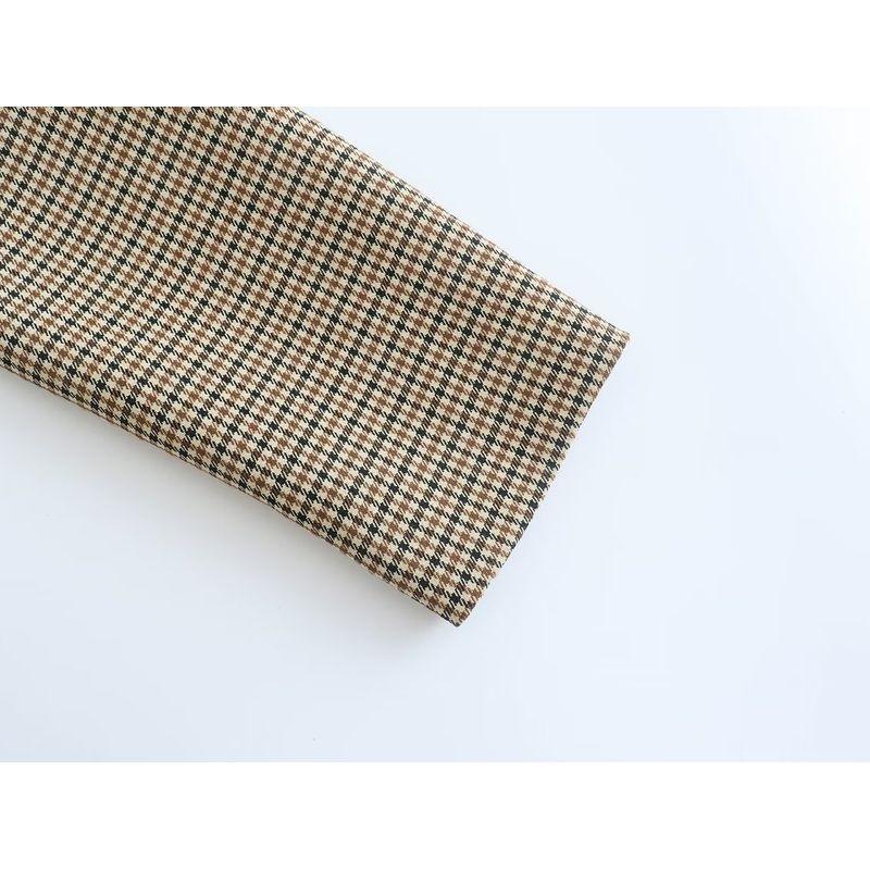 Women's Clothing Fashion Style Gingham Straight Skirt Suit Outwear