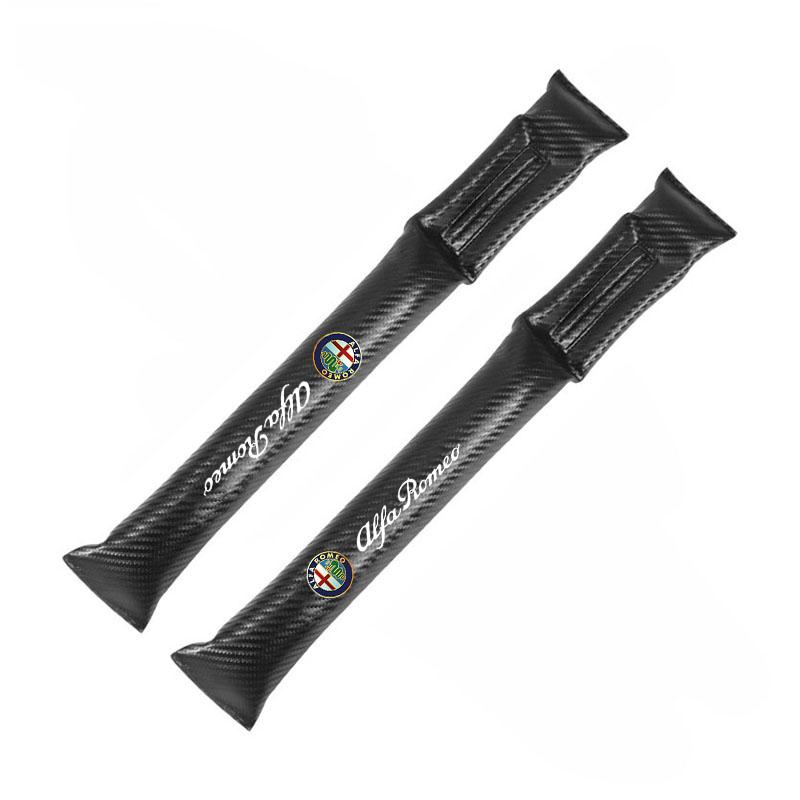 Car Stickers For Alfa Romeo 2Pcs Car Seat Gap Filler Plug Carbon Fiber Leak-proof Strip For Alfa Romeo Giulia Stelvio Giulietta