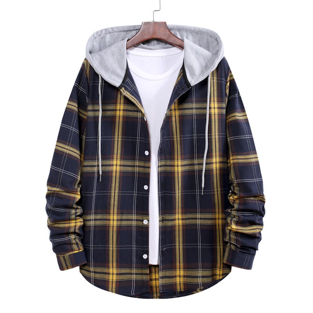 Style Son Hooded Shirt Men's Style Loose Long Sleeve Top