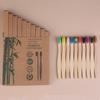 Bamboo Toothbrush Set for Kids & Adults - Round Handle (4, 5, 8, 10 pcs) with Optional Logo