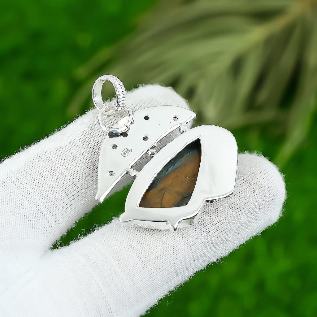 925 Sterling Silver Natural Nellite Wedding Anniversary Birthday Pendant Jewelry