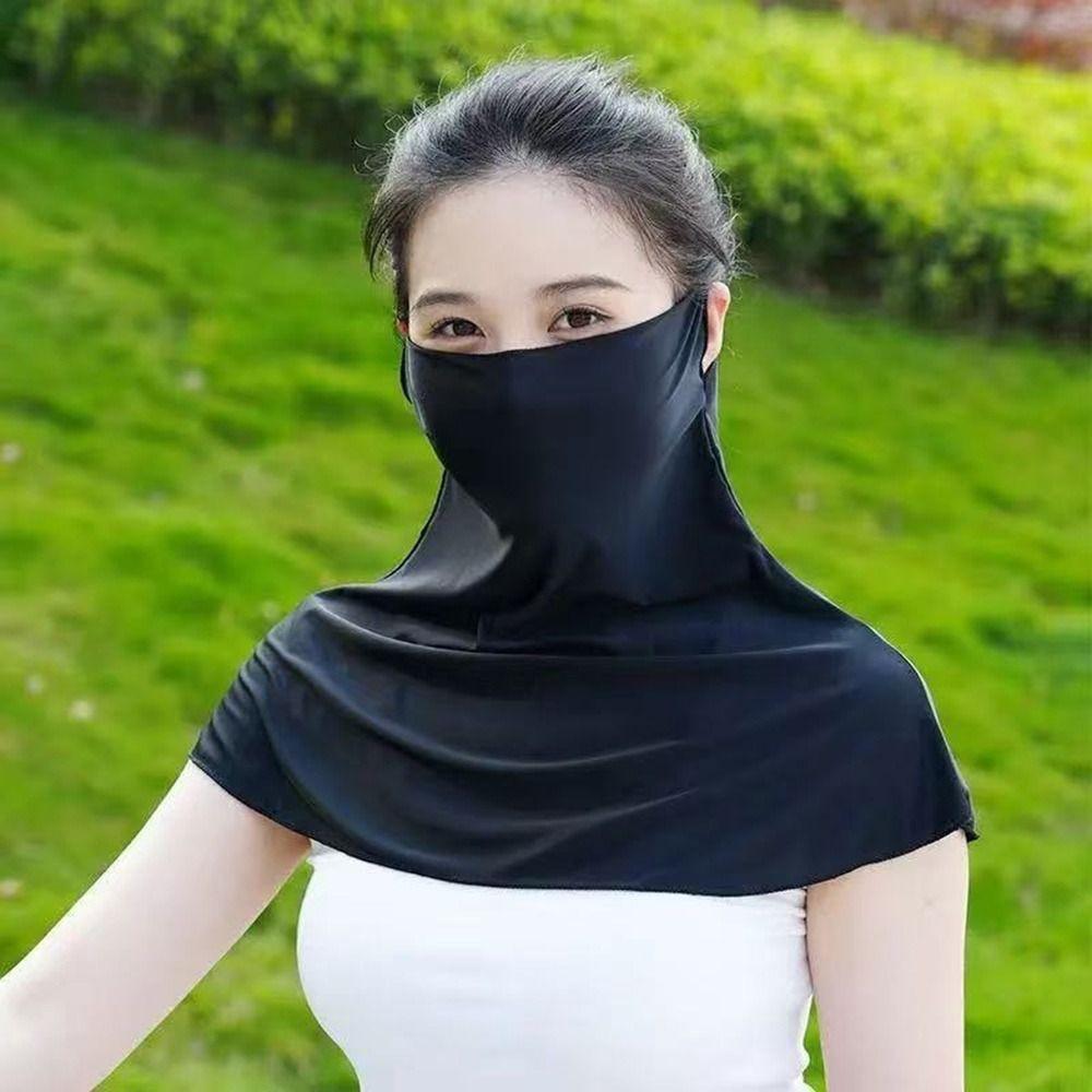 Anti-UV Ice Silk Sun Hat Breathable Mesh Quick Drying Sunscreen Face Cover Sun Protection Ice Silk Sunscreen Hat Neck Protection