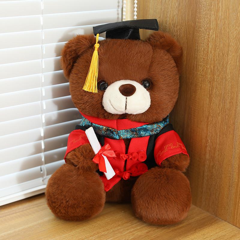 High Quality Creative Cute Dr. Bear Plush Toy Stuffed Soft Kawaii Teddy Animal Dolls Graduation Gift For Kids Girls Friends