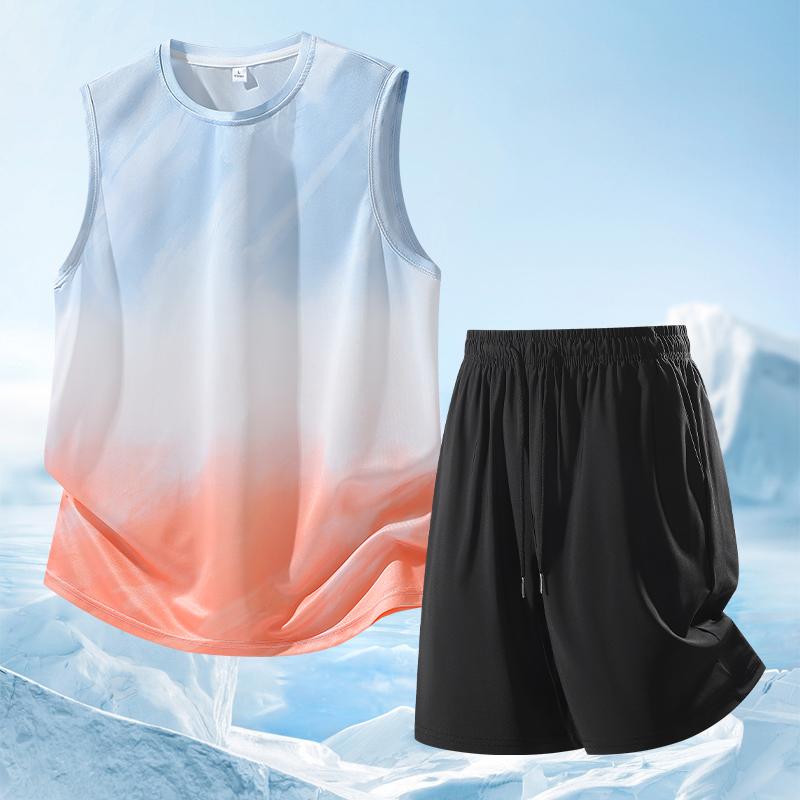 Men's Casual Sports Set Summer Thin Running Speed Dry Two-piece Set