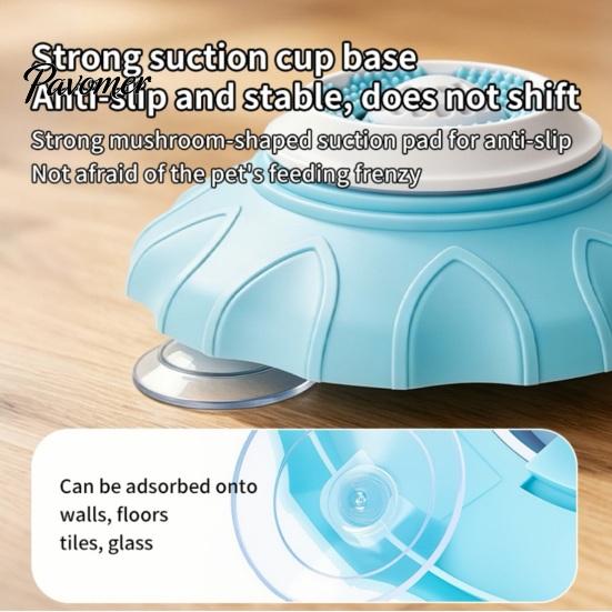 Soft Rubber Pet Feeder Lick Bowl, Slow Bowl with Rotating Ball, Suction Cup Calming Non-slip Dog for Dogs Cats Interactive Feeding Toy