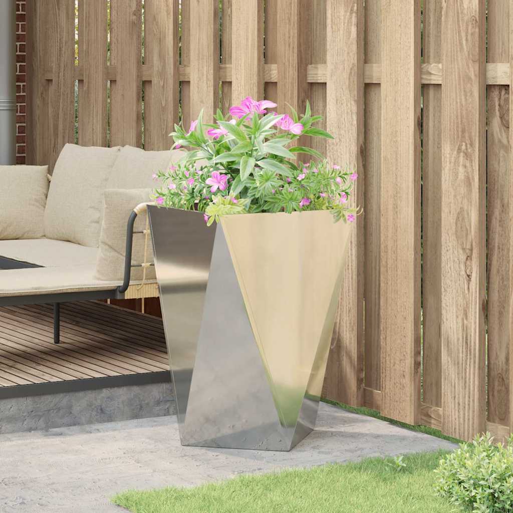 Plant Pot Silver 50 X 50 X 75 Cm Galvanized Steel