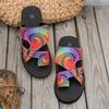 Women's Bohemian Greek Key Paisley Slip On Slippers