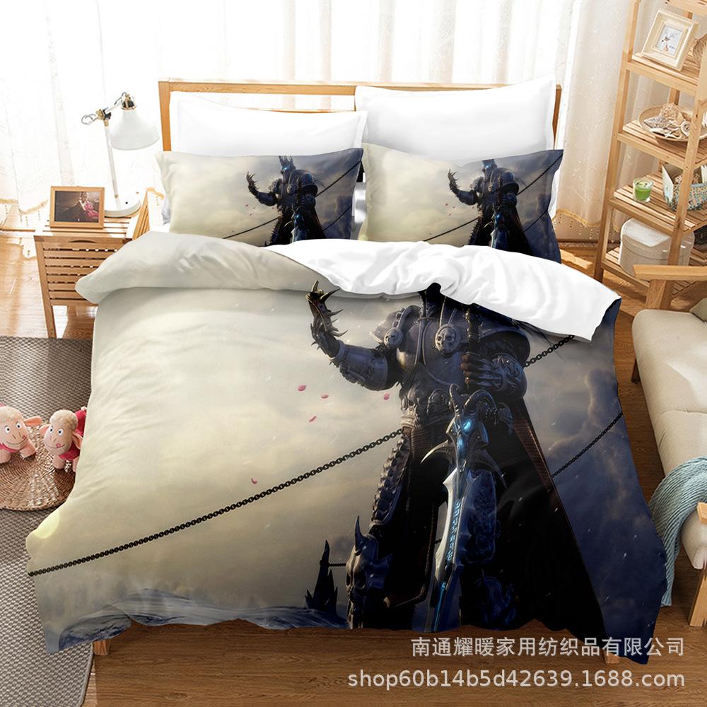 3D Digital Printing Bedding Four-Piece Set Three-Piece Set Warcraft Bed Sheet Quilt Pillow
