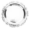Solid Metal Mini Tray Retro Embossed Carved Polished Decorative Platter Scalloped Raised Anti-drop Serving Dish
