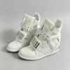 Women's High Hidden Sneakers Height‑Increase Studded Magic Tape Thick Sole Retro Punk Casual Shoes
