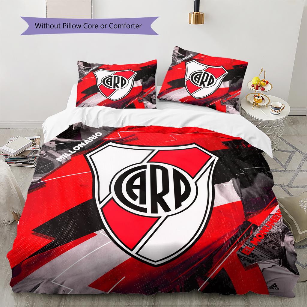 Biancheria da letto con motivo squadra River Plate Decorazione per la casa Regalo di compleanno (1 * copripiumino + 2 * federa, senza nucleo)