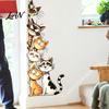 Creative Home Decoration Gifts Cute Cartoon Cats/Dogs Wall Stickers, Waterproof PVC Decals, Peel And Decorative Glass Door Decals Stick Murals