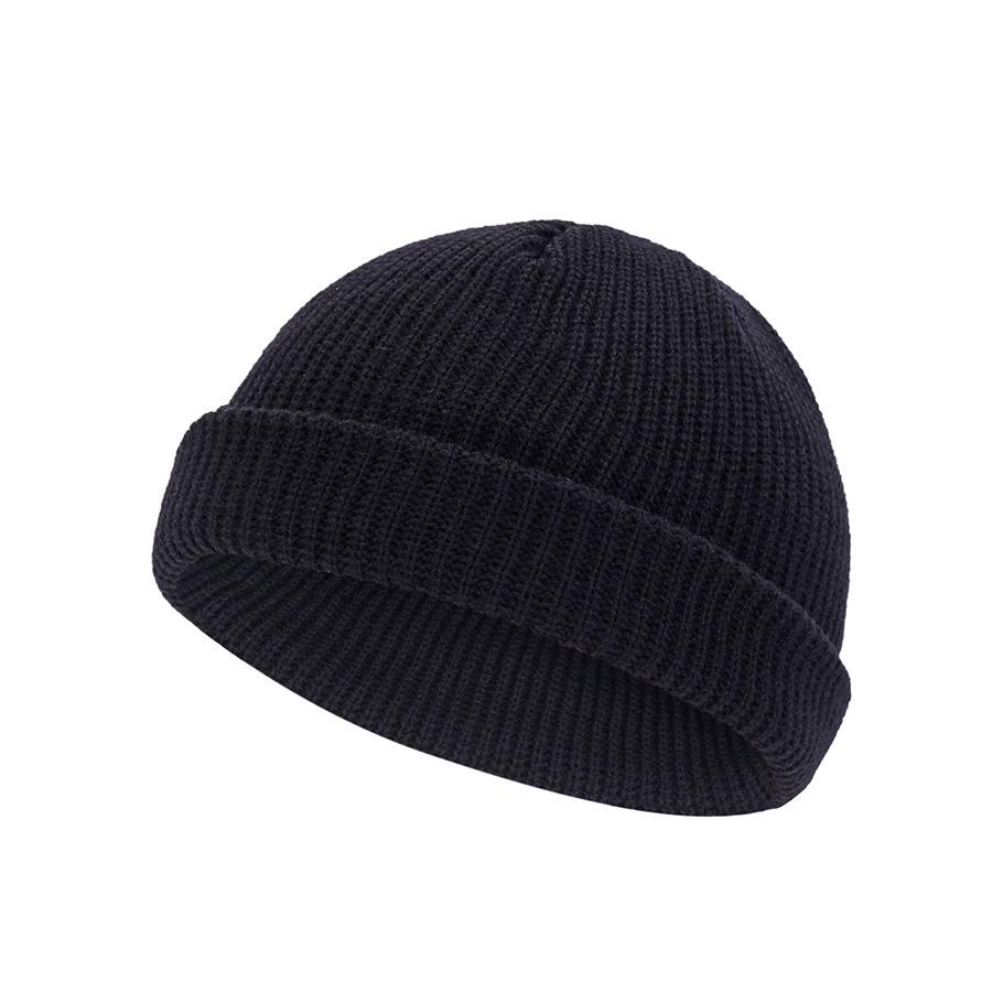 Retro Dome Melon Cap: Warm Knitted Solid Color Beanie Wool Hat