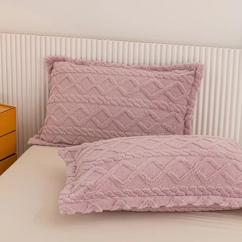 2 Pcs Winter Soft Warm Thicken Pillowcases Butterfly Jacquard Velvet Pillows Cases 48x74cm Sofa Home Decor Cushion Cover