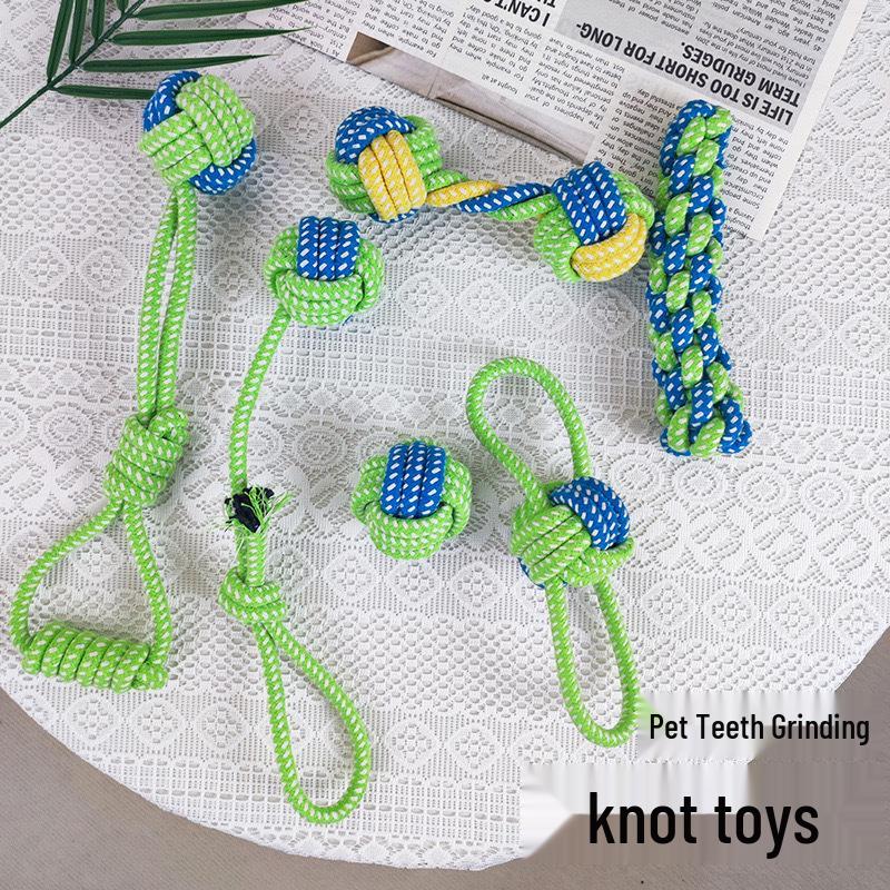Two-Color Dog Chew Toys Set, Teething Sticks, Teeth-Cleaning, Training Rope for Pets