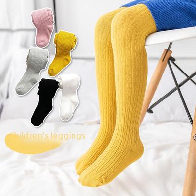 Neue Baby Strumpfhose: Einfarbig Baumwolle, Atmungsaktiv, Herbst/Winter, Kleines Twist-Design, Ideal für Kinder.