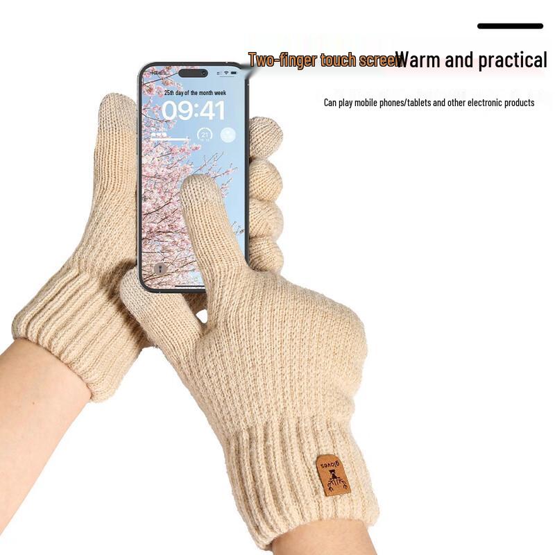 Women's Warm Sheepskin Touchscreen Winter Gloves