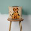 Tiger Zodiac Circus Animal Tiger Year Square Cotton Linen Cushion Decoration Pillow Case Printed Sofa Cushion Case 45Cm*45Cm
