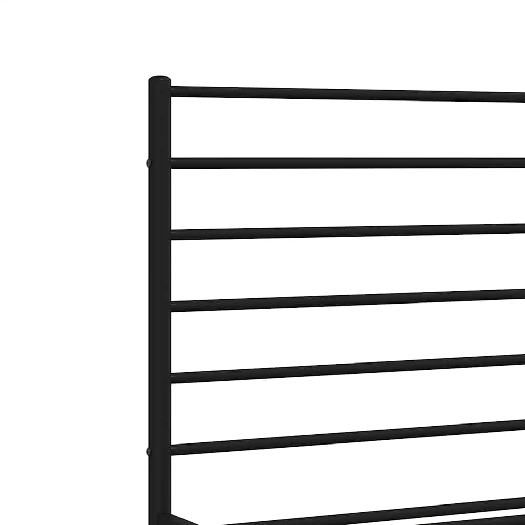 Metal Bed Frame without Mattress Black 160x200 cm