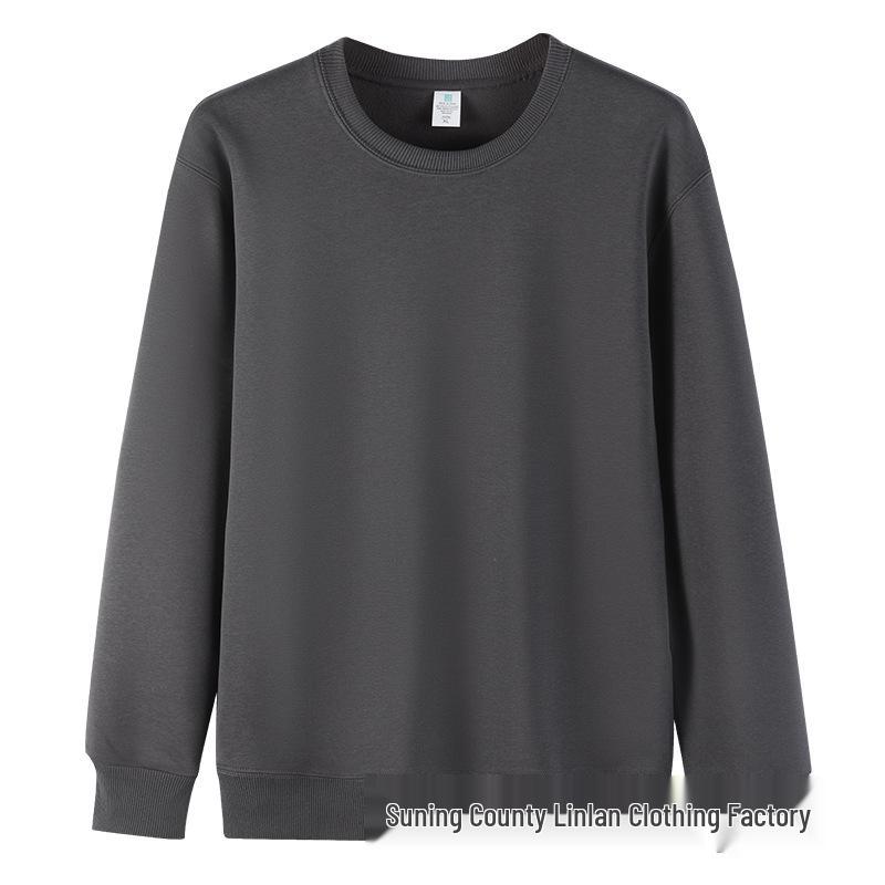 Unisex 420G Extra Thick Hua Cotton Silver Fox Fleece Crew Neck Sweatshirt - Warm Base Layer Top for Autumn and Winter