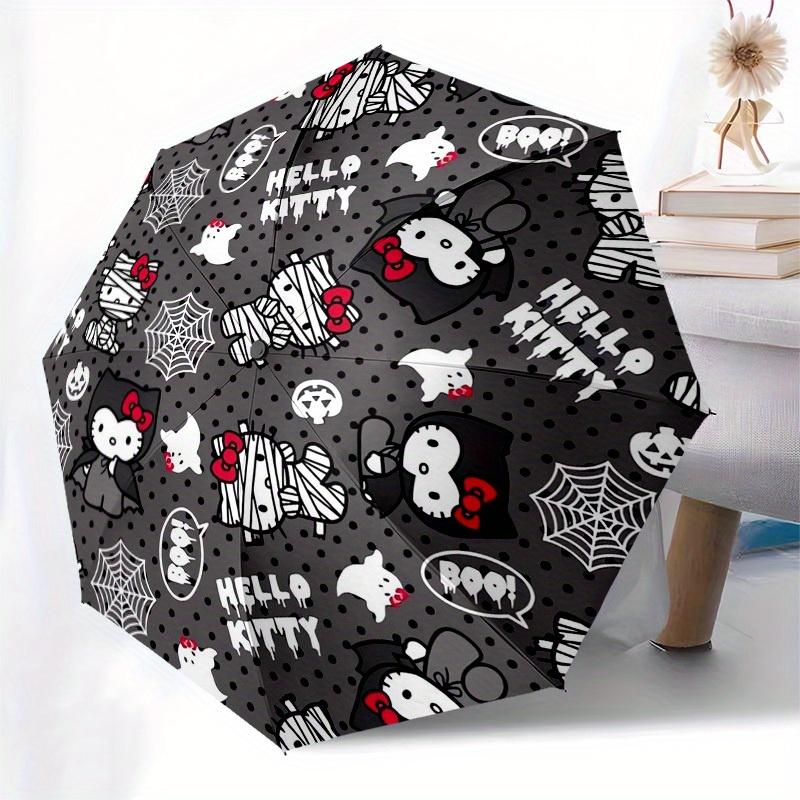 1pc Hello Kitty Halloween PatternUmbrella with Plastic Handle,Suitable for All Seasons Home Travel Outdoor UmbrellaSanlio226