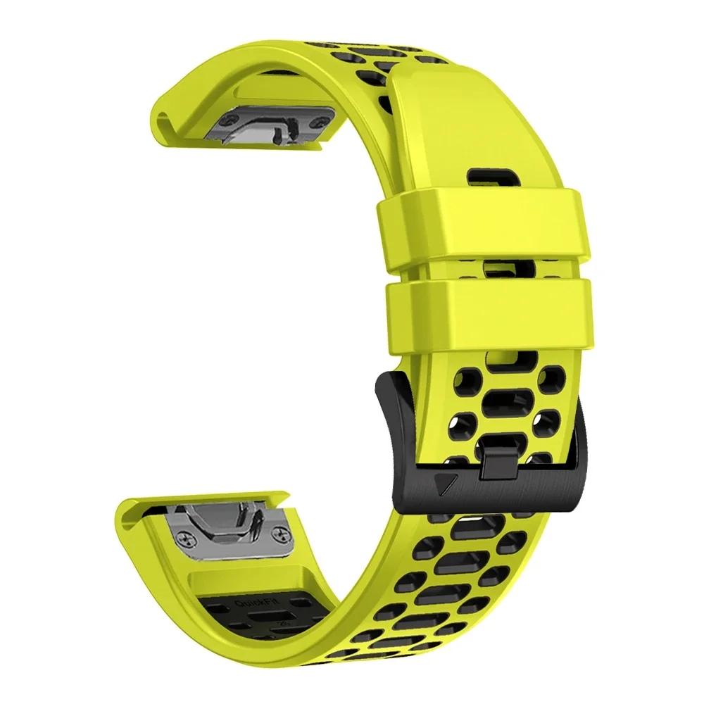 QuickFit 22mm 26mm Prodyšný silikonový řemínek Pro Garmin Fenix 7X 7 6X Pro 5 5X Plus/Epix 2 47mm 51mm Tactix 7 Náramek Řemínek k hodinkám