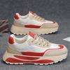 Scarpe da ginnastica da uomo autunnali e invernali a taglio basso con suola spessa, rialzanti, imbottite, calde, in cotone, casual, sportive