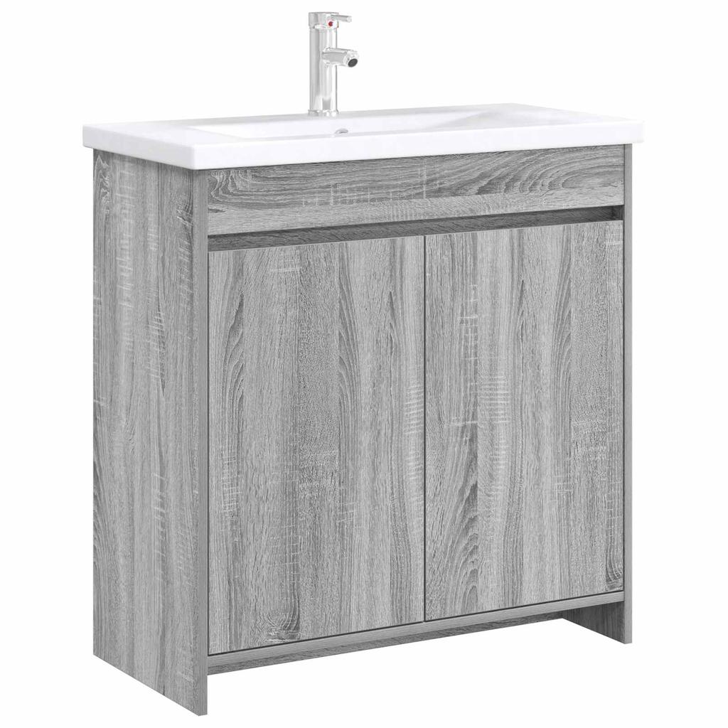 Bathroom Vanity Unit Gray Sonoma 78.5 x 37.5 x 81 cm Particleboard