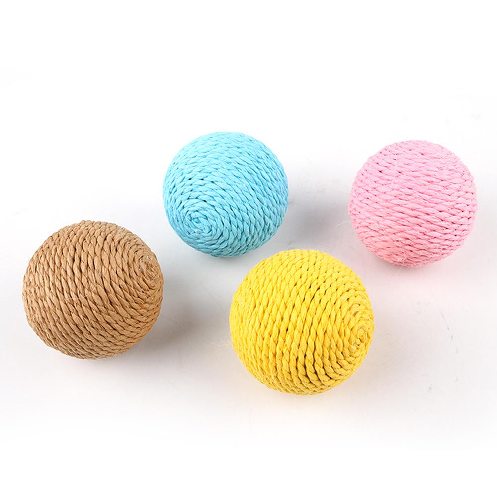 Cat Toys Interactive Scratch Chew Ball Handmade Weave Kitty Fun Cat Toy Ball Cat Scratcher Bite Ball Toy Pet Products