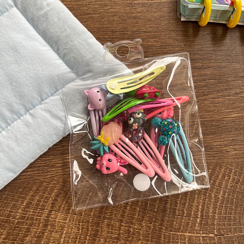 10-delat set med söta färgglada resin tecknade frukt hårklämmor för barn