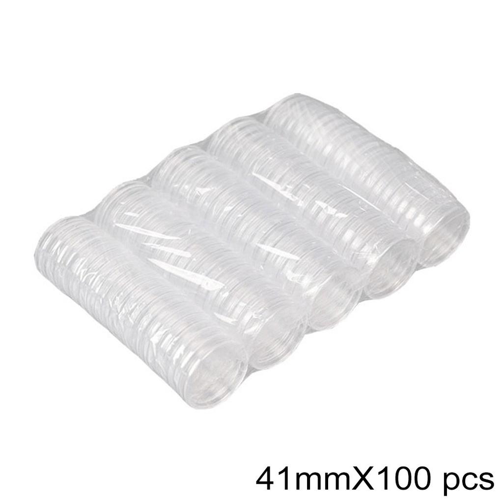 100pcs Coin Boxes 41mm Capsules Cases Commemorative Coins
