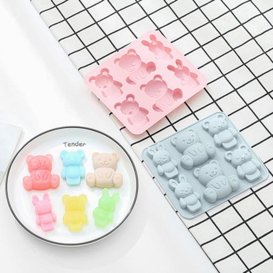 Baking Mold High Temperature Resistance Easy Demoulding Non-stick Reusable Food Grade Make Cakes Animal Bear Shape Chocolate Mold for Bakery