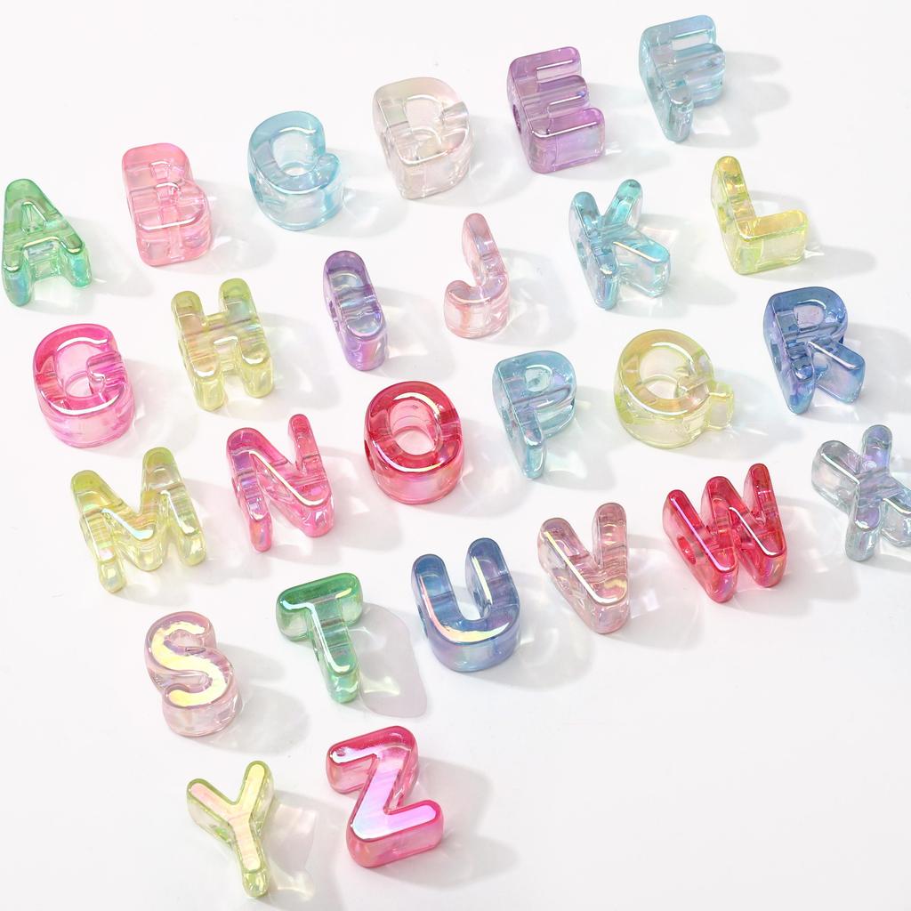 5 Stück Acrylperlen Regenbogen Sonnenschein Buchstabenperle für DIY Halskette Armband Ohrringe Schmuckherstellung Bastelzubehör