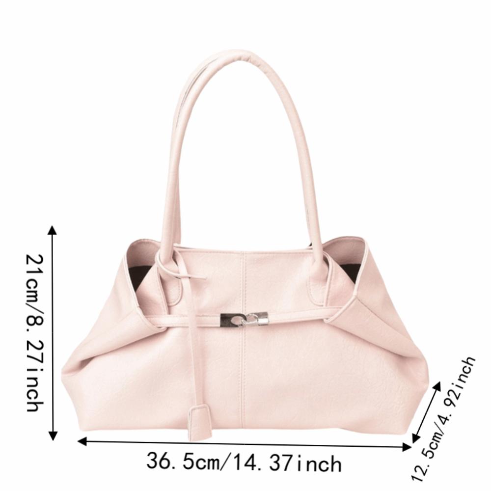 Soft Commuting Tote Bag Pleated Underarm Shoulder Bag Trendy Retro Women Handbag Dating