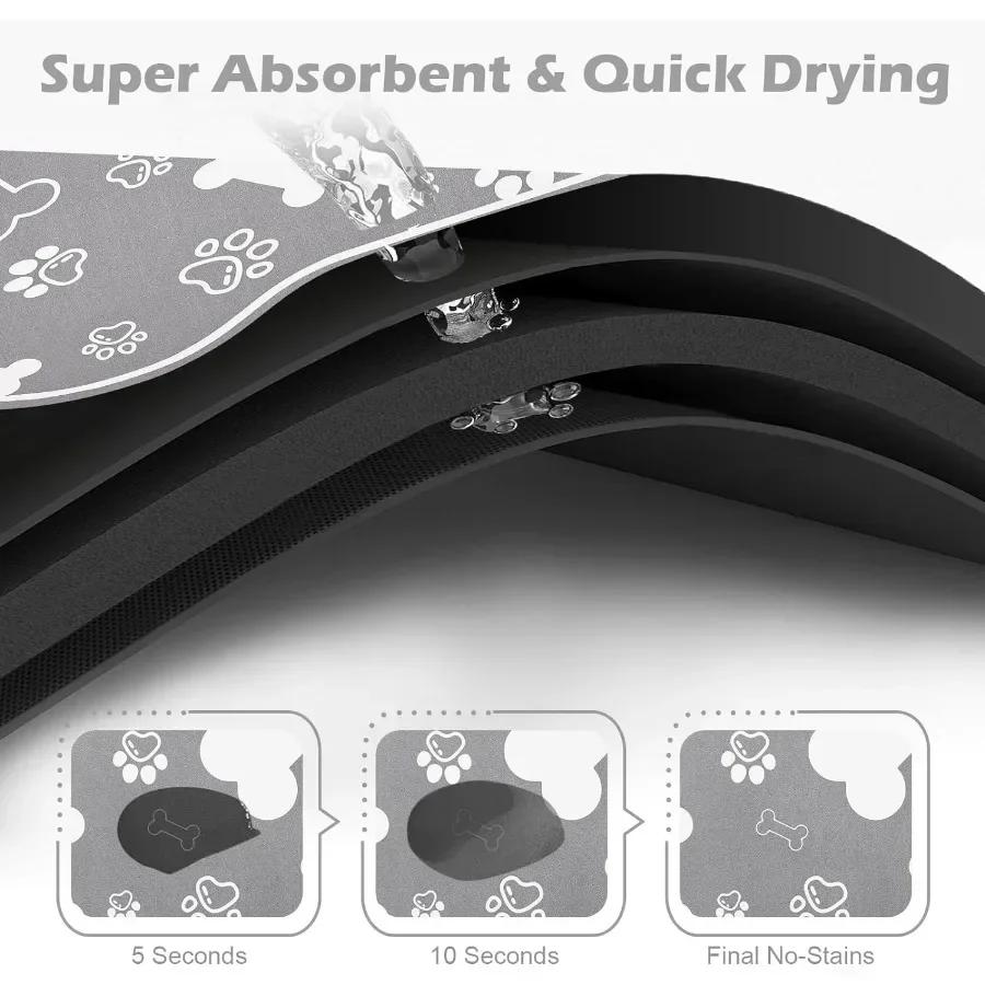 For Bone-Shaped Quick-Dry Pet Feeding Mat With Non-Slip Rubber Backing - Stain-Resistant Diatom Mud Dog & Cat Bowl Placemat