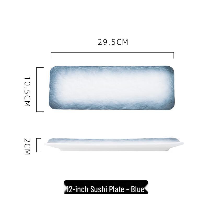 Minimalist Stone Pattern Ceramic Rectangular Sushi Plate